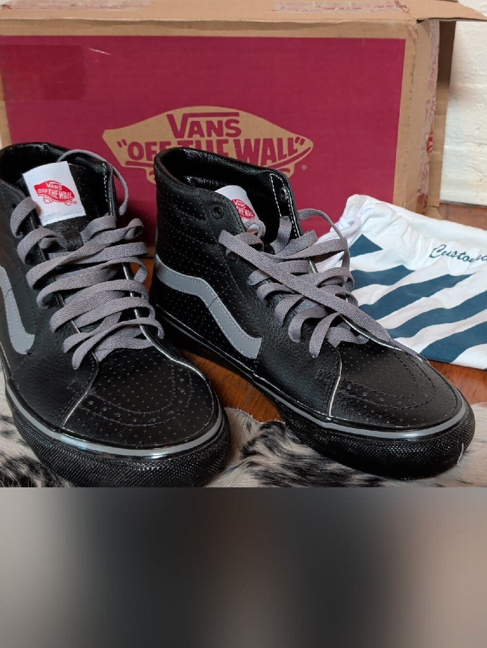 Vans Black Leather High-Tops